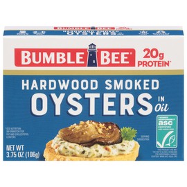 Bumble Bee Canned Hardwood Smoked Oysters, 3.75 oz Can - Ready to Eat - 18g Protein per Serving - Gluten Free
