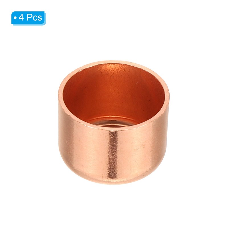 PATIKIL 1 Inch ID Copper Pipe End Cap, 4 Pack
