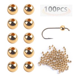 Goture 100PCS/5Colors Fly Tying Beads Tungsten Beads Brass Beads Fly Tying Materials 2/2.3/2.8/3.3/3.5/3.8/4.0mm Tungsten Beads for Fly Tying Fly Fishing Hooks