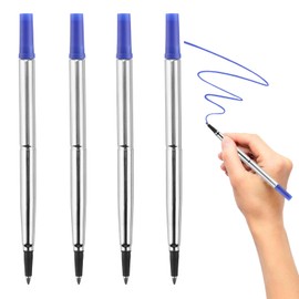4Pcs Blue Rollerball Pen Refills 0.7mm Medium Tip Compatible with Parker Rollerball Pens Smooth Writing Quick Drying Ideal for Office, School Supplies, Personal Writing, Drawing, Back to School Gifts