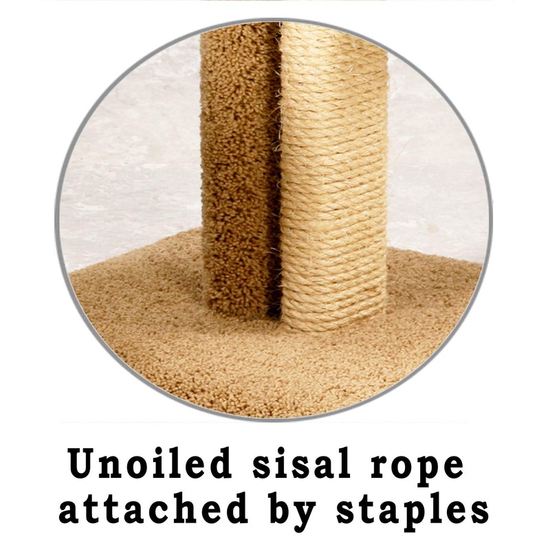 CozyCatFurniture Triangle Cat Scratcher with Carpet and Sisal Rope Scratching