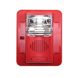Gentex GEC3-24WR 24VDC Selectable Candela Low Profile Evacuation Horn & Strobe - Red Faceplate