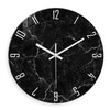 Constantplanet Marble Minimalist Wall Clock for Living Room Black Wall
