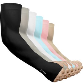 Beister UV Protection Arm Cover, Cooling Arm Sleeve, UPF 50+, Unisex, Sun Protection, Sports, Cycling, Breathable, Quick Drying, UV Protection, 6-Piece Set/3-Piece Set, 6 Pairs (Black, White, Gray