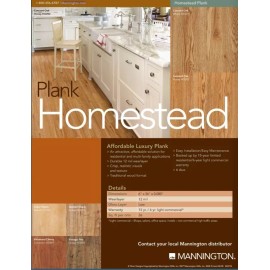 Mannington LVP GLUE-DOWN Vinyl Plank Homestead Cherry Cinnamon 6x36  HO401