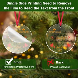 7.6CM Team Mom Appreciation Gifts Acrylic Christmas Ornament Thank You Gifts for Basketball Football Baseball Cheer Team Mom Team Leader Coach Leaving Retirement Christmas Birthday Gifts