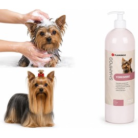Flamingo Shampoo for Yorkshire Terriers and Other Long-Haired Breeds - 1L for Extended Care - Ideal for Yorkshire Terriers, Maltese, Shih Tzus, Lhasa