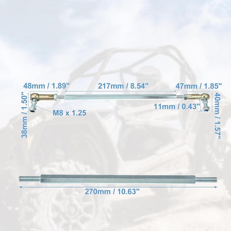 X AUTOHAUX 2pcs M8 270mm Steering Tie Rod for 50cc