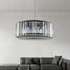 ADSENSTY Black Crystal Chandeliers 5-Lights Drum Pendant Light Modern Ceiling