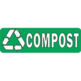 StickerTalk Compost Recycle Vinyl Sticker, 10 inches by 3 inches