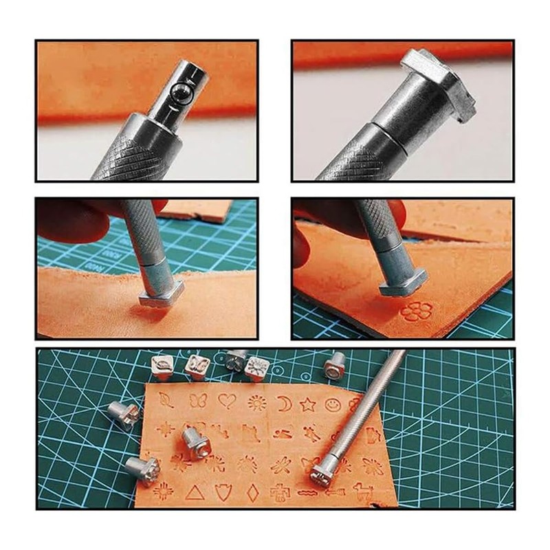 Nicear 32 Pieces Metal Stamp Punch Set for Leather Craft