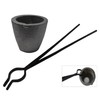 #3 Clay Graphite Crucible W/ 20" Hinge-Style Foundry Crucible Tongs