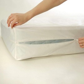 100% Waterproof Zippered Mattress Protector 12" deep Pocket Encasement Style, Hypoallergenic, Breathable, & Vinyl Free 39"X80" RV Bunk White Solid