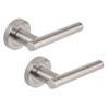 Excel Sultan Passage Door Handles on Round Rose, Satin Chrome