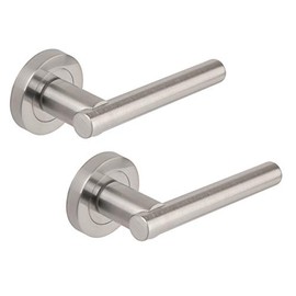 Excel Sultan Passage Door Handles on Round Rose, Satin Chrome