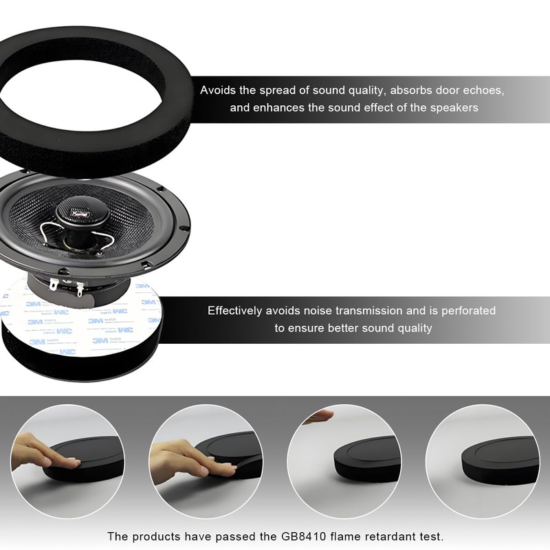 ZNDAW 2PCS 6.5" Car Foam Speaker Enhancer, Auto Door Soundproof