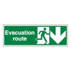 V Safety Evacuation Route Arrow Down 300 x 100 mm