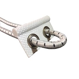 ANKO PLANEN 5 x piping eyelets for piping rail, 2 eyelets, black/white, diameter = 7.5 cm, camping piping tape, awning piping