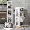 3-Tier Tall Narrow Storage Cabinet,Narrow Bathroom Storage Cabinet with Transparent