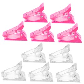 Baluue 12pcs Nail Art Clip Transparent and Finger Clips for Nail Forms Reusable Manicure Tools for Home and Salon Use for Applications