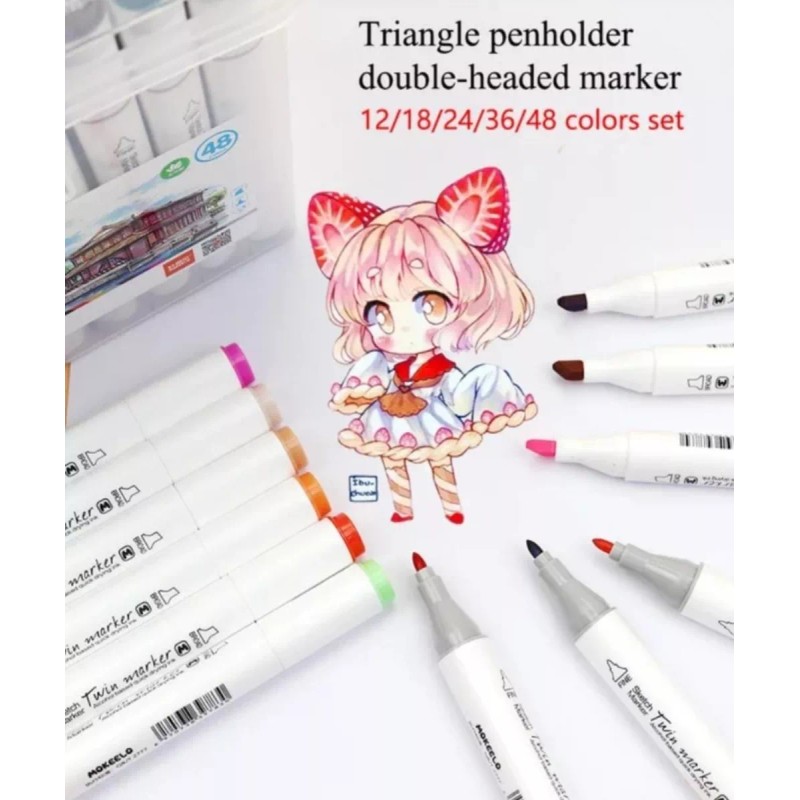 CL 24 Plumones Permanentes Doble Punta Magic Art Semi Profesion