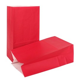 KEYYOOMY Small Paper Bags Red Party Goody Bag for Party Favor (100 CT, 4.7x2.4x8.7 in)