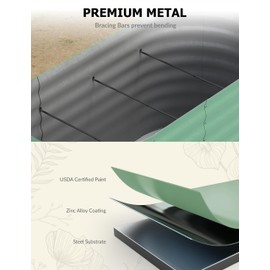 GarveeHome 8x4x1.5ft Raised Garden Bed,Galvanized Raised Planter Boxes Outdoor with Easy Assembly, Large Garden Bed for Vegetables, Fruits, Flower,Raised Garden Bed,Green