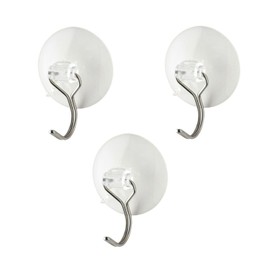 LEC Suction Cup Hook, Pack of 3, Load Capacity 28.1 oz (800 g)