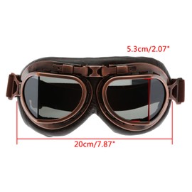 MUXSAM Vintage Motorcycle Goggles, ATV Motocross Goggles, Dirt Bike Racing Riding Off Road Scooter Glasses, Windproof Dustproof Eyewear for Adults Men Women, Copper Frame Smoke Lens