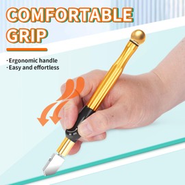 Drado Professional Glass Cutter, 2mm-19mm Versatility Glass Cutting Tool, Pencil Style Oil Feed Tungsten Carbide Tip, Perfect for Glass/Tiles/Play Gel/Mosaic Cutting