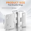 6-Pack 5-Knuckle Hinge - 3/4" Door Thickness, 270° Full Rotation