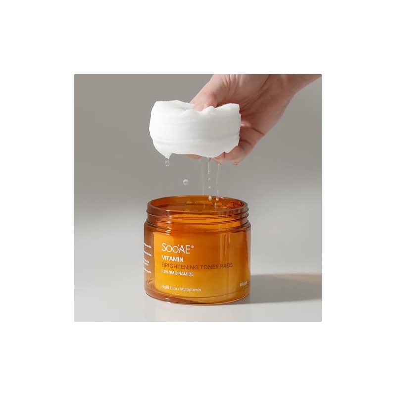 Soo'AE Vitamin Brightening Toner Pads - 60 Gentle Exfoliating Pads