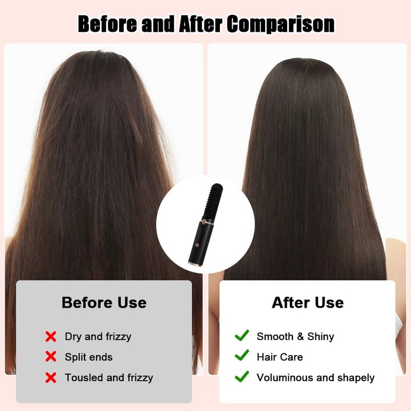 Mesen Straightening Brush Wireless (Black-Charging-Type-C)