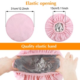 2 PCS Double Layer Hair Processing Caps, Reusable Adjustable Deep Conditioning Cap for Home Salon Use Hair Dyeing and Hot Oil Care(Pink Series)