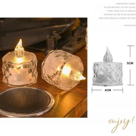 wowjimi LEDクリスタルキャンドル 24個入 ろうそく灯 飾りライト インテリアライト インテリア装飾 精緻 乙女心 萌 人気電池式 おしゃれ 癒し 写真 クリスマス 纪念日 パーティー 祝日 新年 結婚式 誕生日 (小さい)