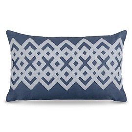 Lincove Boho Accent Decorative Throw Pillow for Bedding, Living Room, Or Sofa, Pillow Insert Included - 100% Cotton Sham, Embroidered Abstract Pattern, Measures 18”X11” - Ready to Use