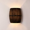Newrays Antique Wood Wine Barrel Wall Sconce Lighting Fixture Up