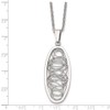 Real Stainless Steel Wire Designed Oval Pendant Necklace Charm Chain