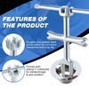 Enhon 4 Sided Drain Strainer Wrench with Sliding Handle for