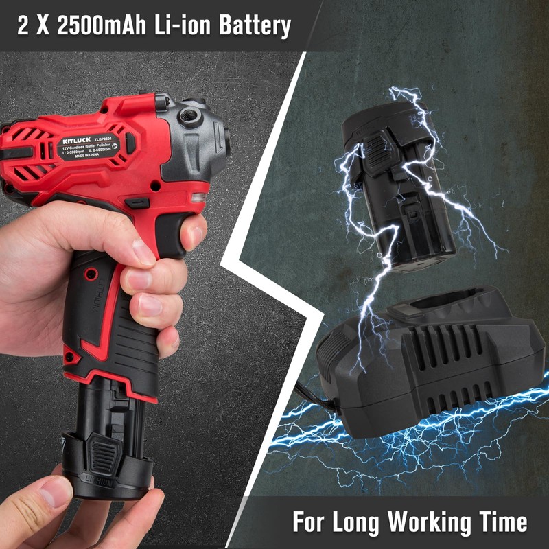 Cordless Buffer Polisher, 12V Mini Wax Buffer & Sander with