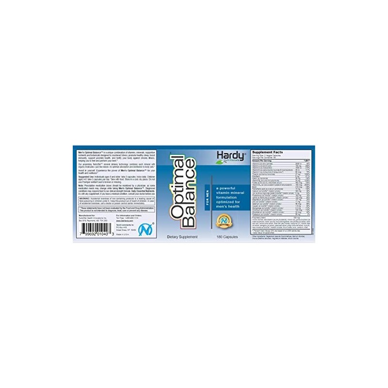 Men's Optimal Balance Micronutrients Multivitamin Mineral Supplement. Micronutrients with beta-sitosterol