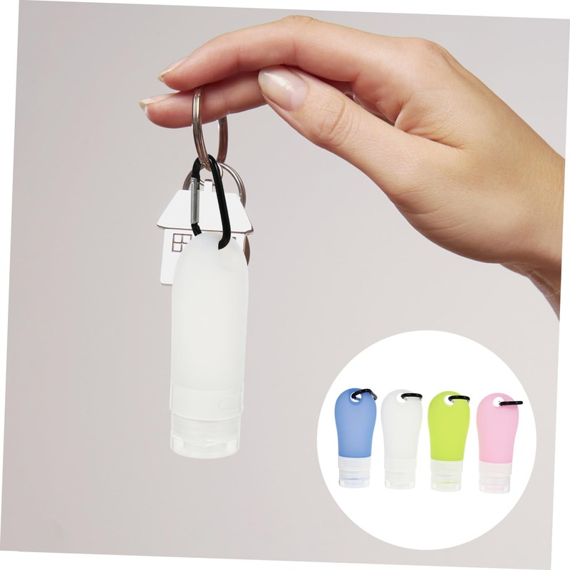 Baluue Travel Bottles Keychain Set 4pcs Reusable Empty Lotion Bottles