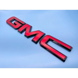 Auto Rear GMC Red Black OVERLAY Emblem Badge Fit 2023 2024 GMC Canyon