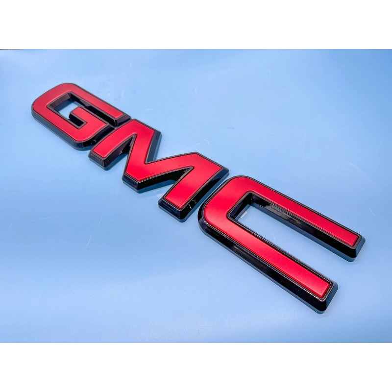 Auto Rear GMC Red Black OVERLAY Emblem Badge Fit 2023