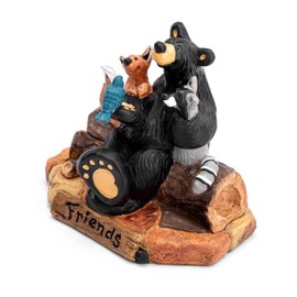 DEMDACO Bearfoots by Jeff Fleming Friends Black Bear Fox Racoon 5 x 3 Hand Cast Resin Decorative Table Top Figurine Statue Display
