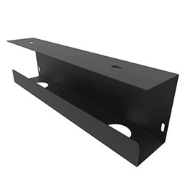 Jingchengmei Under Desk 17 inch Wide Cable Management Tray, Power Strip Holder, Metal Cord Organizer, Wire Management for Office and Home, Black (UDCMT17In, Black)