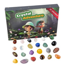 Joyeee Healing Stones Set, Crystals Gemstones Healing Stones Chakra Stones, 24 Pieces Healing Crystal Stone for Yoga Meditation Relaxation Energy Healing Spiritual Gifts for Women