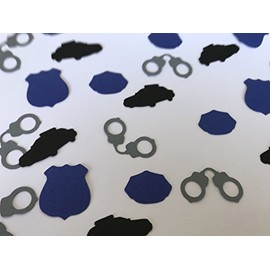 Police Confetti - Police Birthday Party Decorations - Police Retirement Party Decorations - Police Decorations - Blue Black Police Birthday Party - 200 pieces