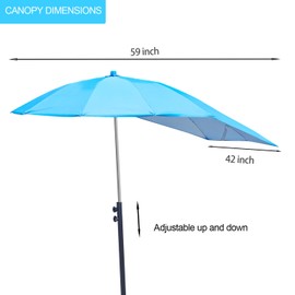 Sunshade Canopy for Mobility Scooters, Umbrella Canopy Awnings (Only Works with Scooters & Power Chairs Equipped with 1" x 1" Hitch Receiver) (Sky Blue)