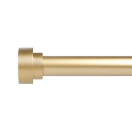 Gold Curtain Rods for Windows 28 to 48 Inch(2.3-4ft),1 Inch Diameter Heavy Duty Curtain Rods,Adjustable Curtain Rod,Modern Decorative Drapery Rods,Telescoping Window Curtains Rod 18-45",Brass Gold